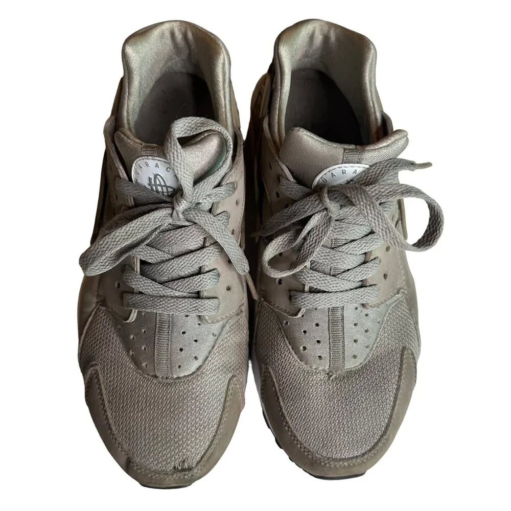 NIKE HUARACHE RUN GS Boys Cobblestone Cobblestone-white-black Youth Size 6.5 - Picture 3 of 7